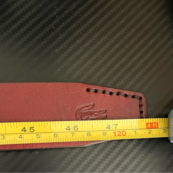Lacoste Men’s Brown Wide Leather Belt, Size 42 - Picture 14 of 14